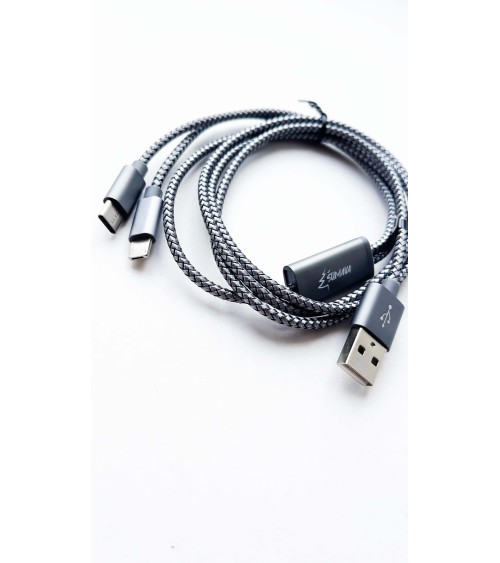 Nabíjecí kabel 2v1 - kov